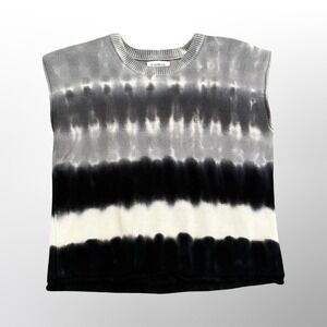 Evereve Black, Gray & White Tie-Dye Knit Tank Top
